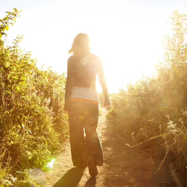 Woman on pathway